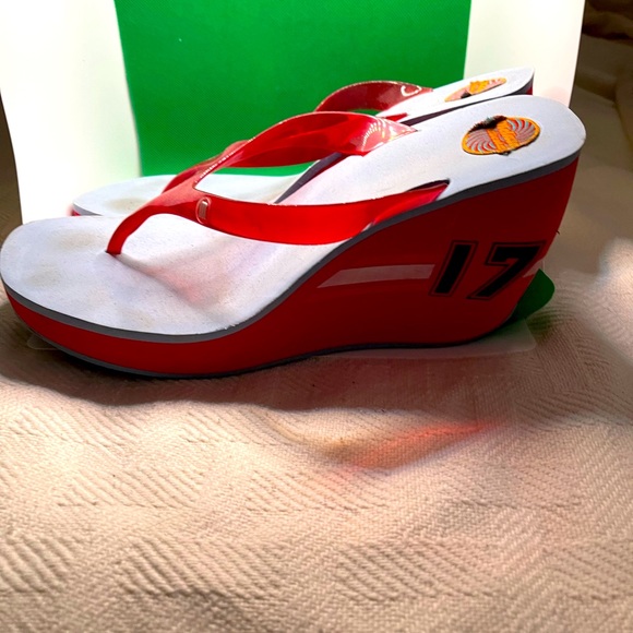 Womens Flip Flops High Heel Wedge Platform Sandals - Picture 3 of 4